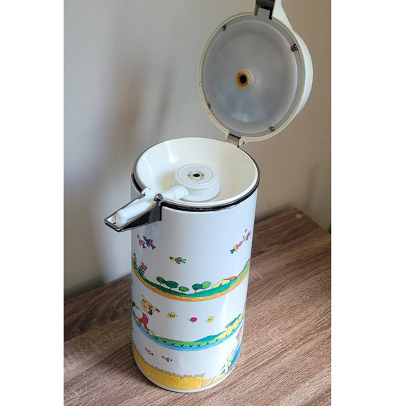 Everest National Vacuum Bottle Vintage Multi-Cup Coffee Carafe w/ Farm Scene - Picture 4 of 8